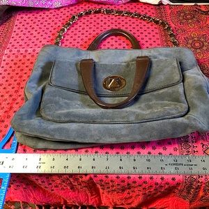 Kate Spade suede and unbuckle grey satchel